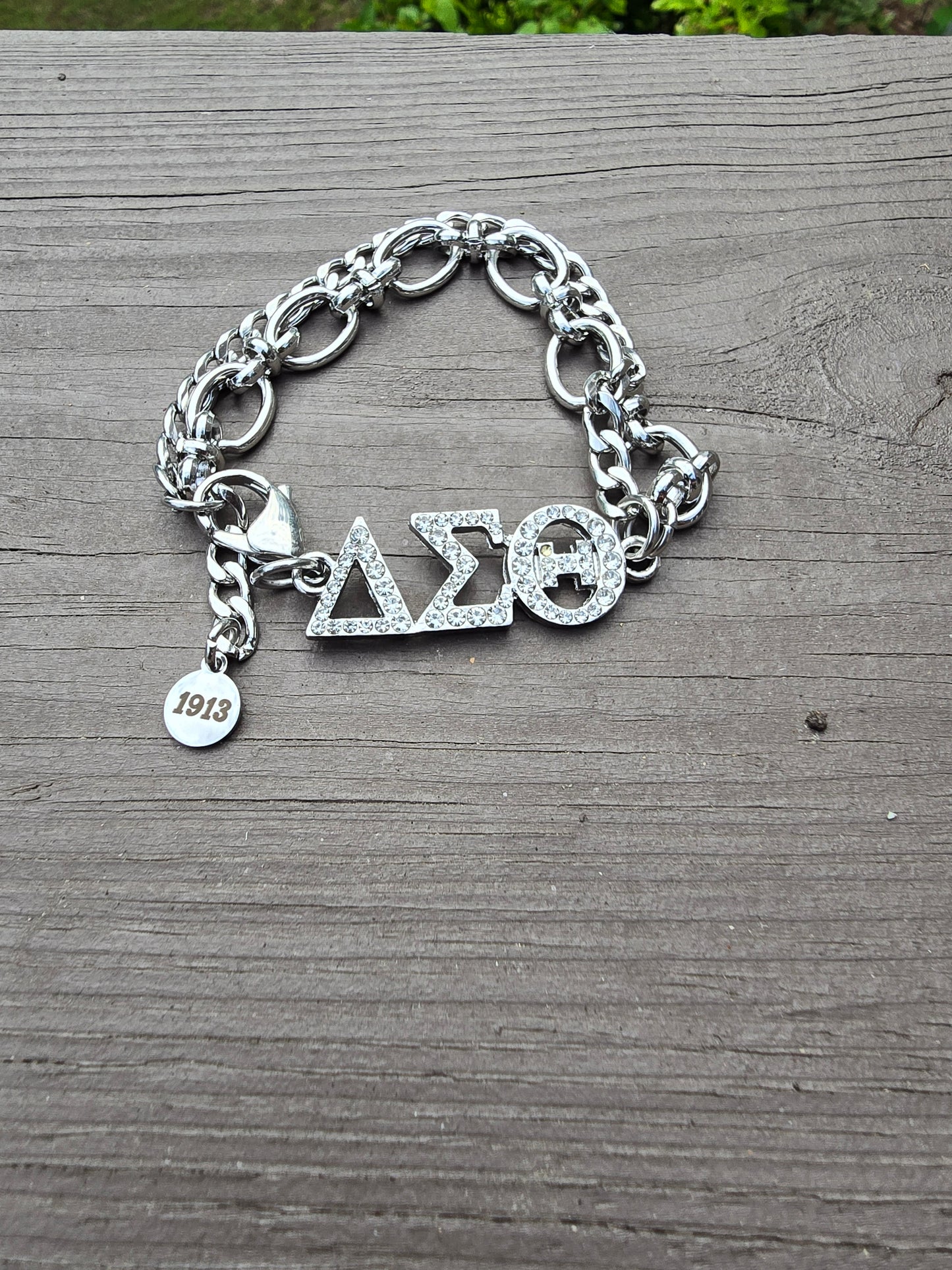 Delta Sigma Theta Greek Letter Chunky Link Sorority Bracelet