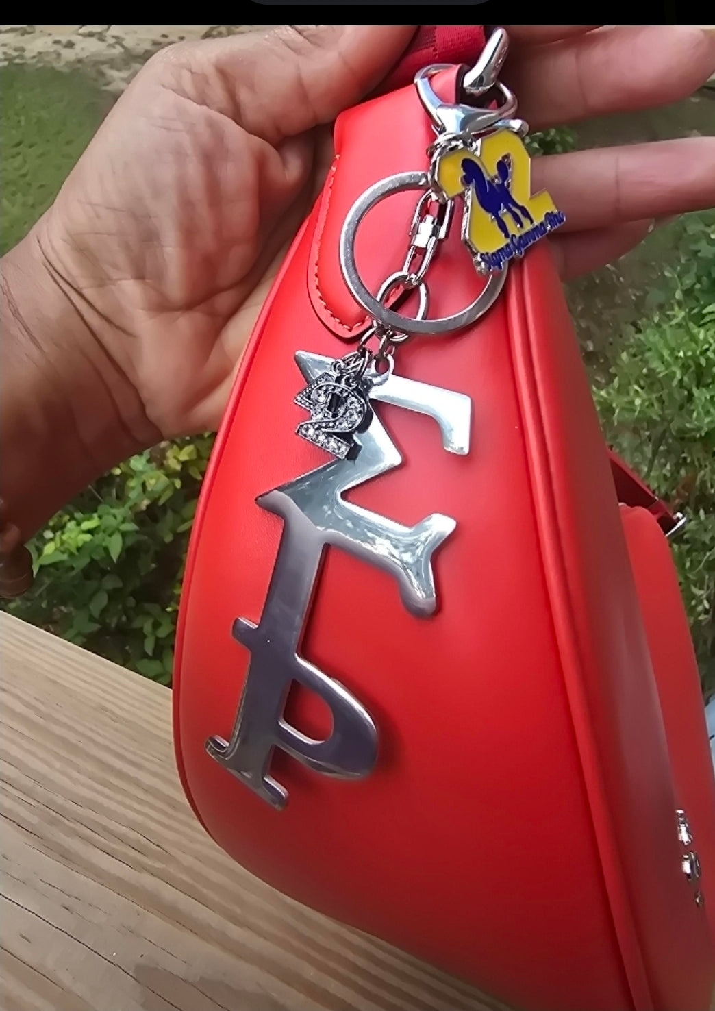 Large Sigma Gamma Rho Handbag Charm/Key Ring - Sigma Gamma Rho Purse Charm - Sorority Charm/Key Ring - SGRho Purse Charm/Key Ring