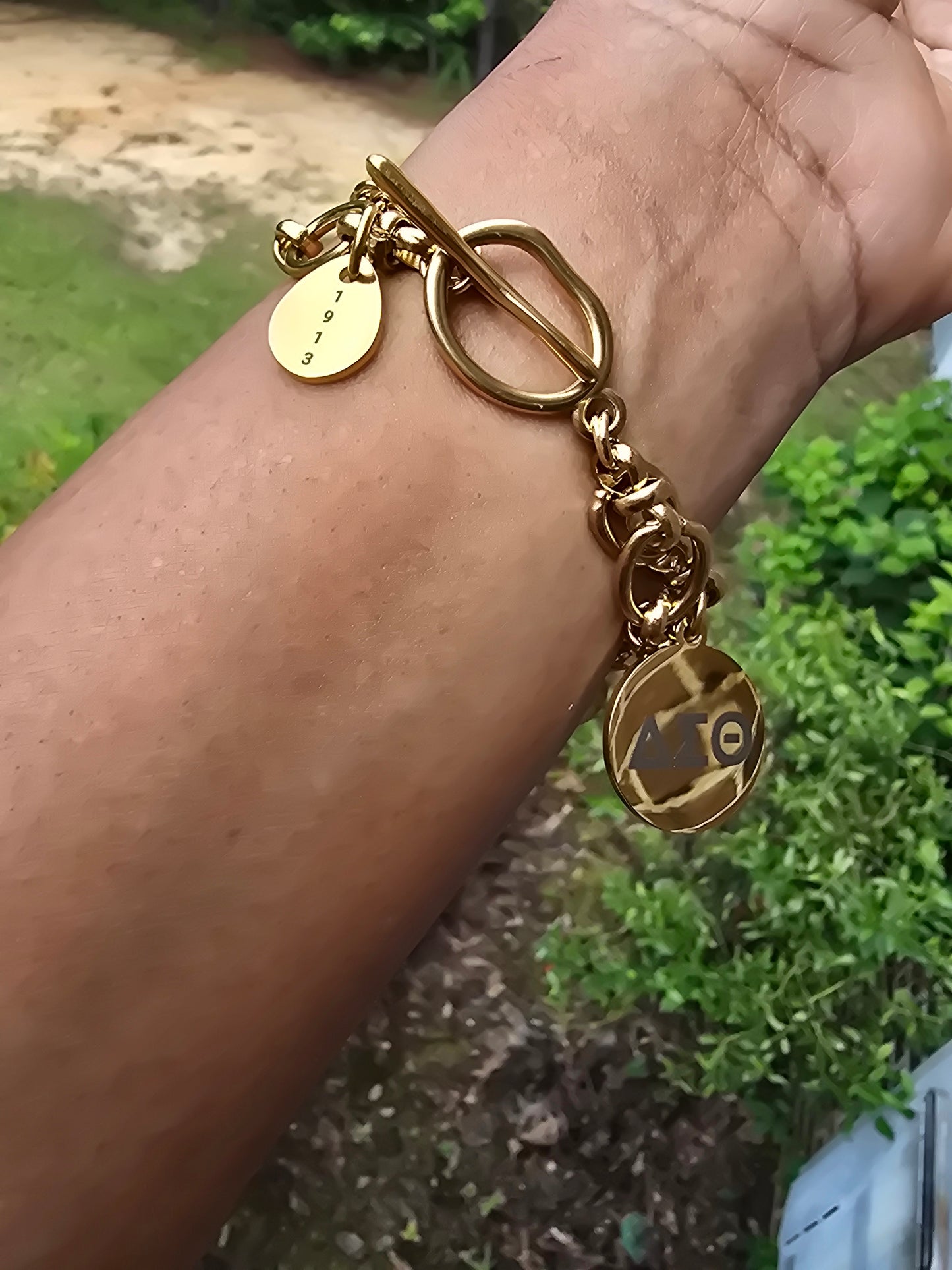 Delta Sigma Theta Sorority Bracelet Available In Gold & Silver