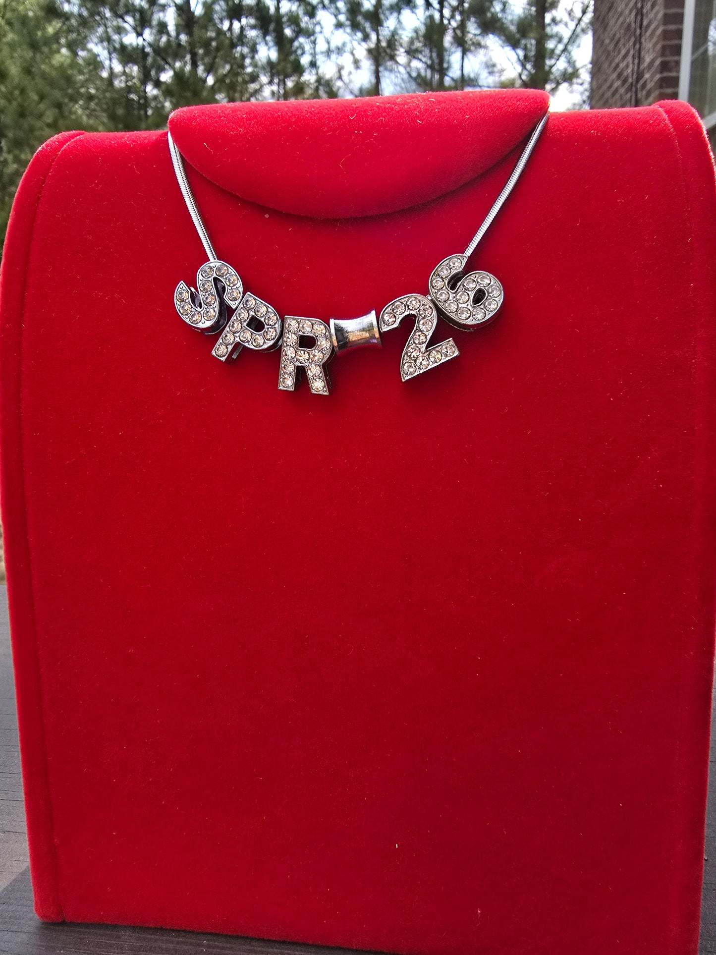 Personalized Spring Bling crossing sorority necklaces - SPR Custom Necklace - SPR Line Necklace