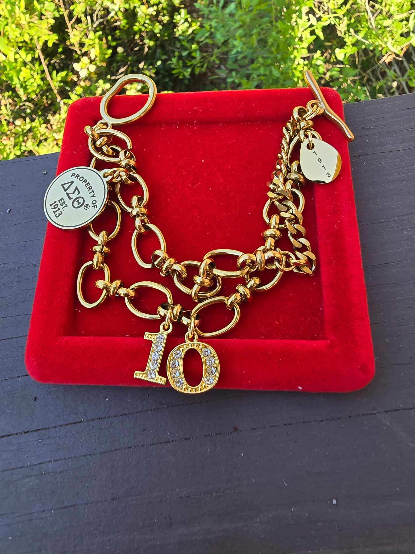 Property of Delta Sigma Theta Sorority Bracelet Available In Gold & Silver