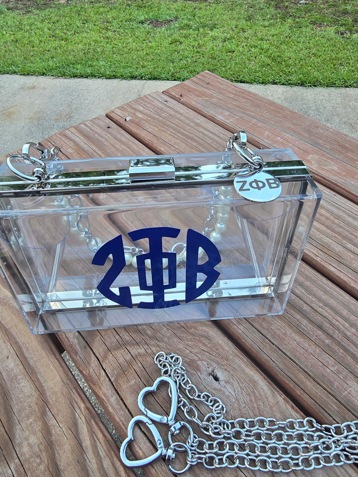 Zeta Phi Beta Handbag - Zeta Phi Beta Crossbody - Z Phi B Clutch Handbag - Sorority Purse - Zeta Stadium Purse