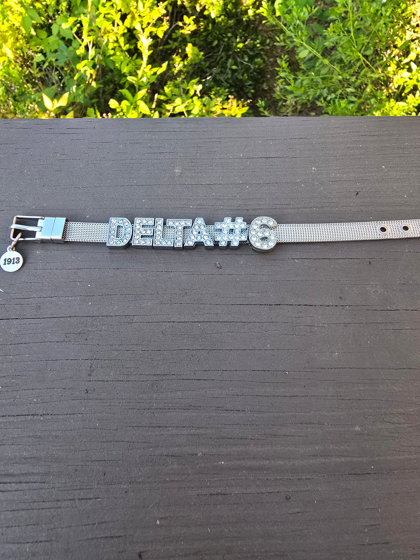 Personalized Delta Sigma Theta Bling Line number Bracelet - Line Number Custom Bracelet - Delta Line number Bracelet