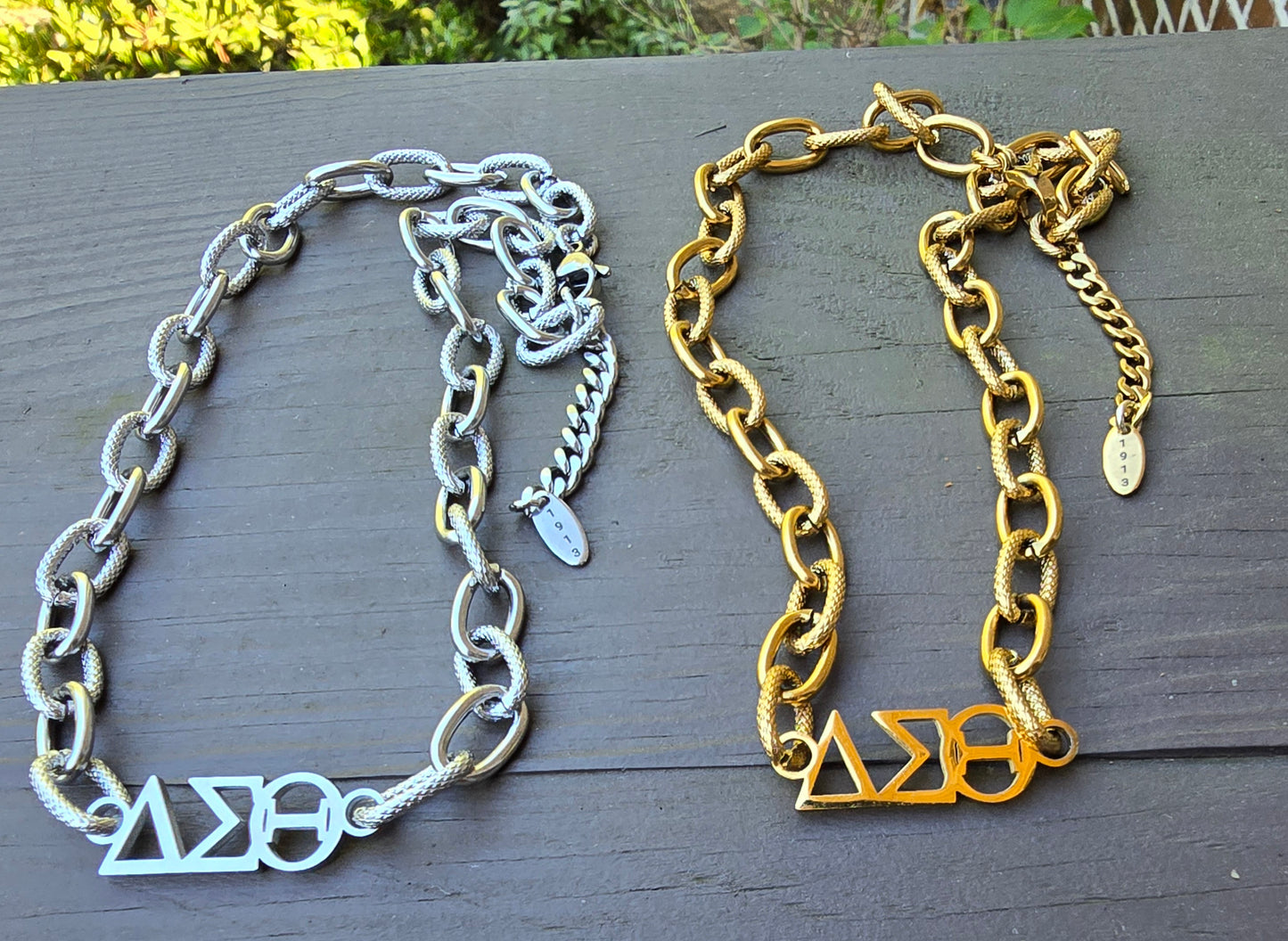 Delta Sigma Theta Greek Letter Chunky Link Sorority Necklace