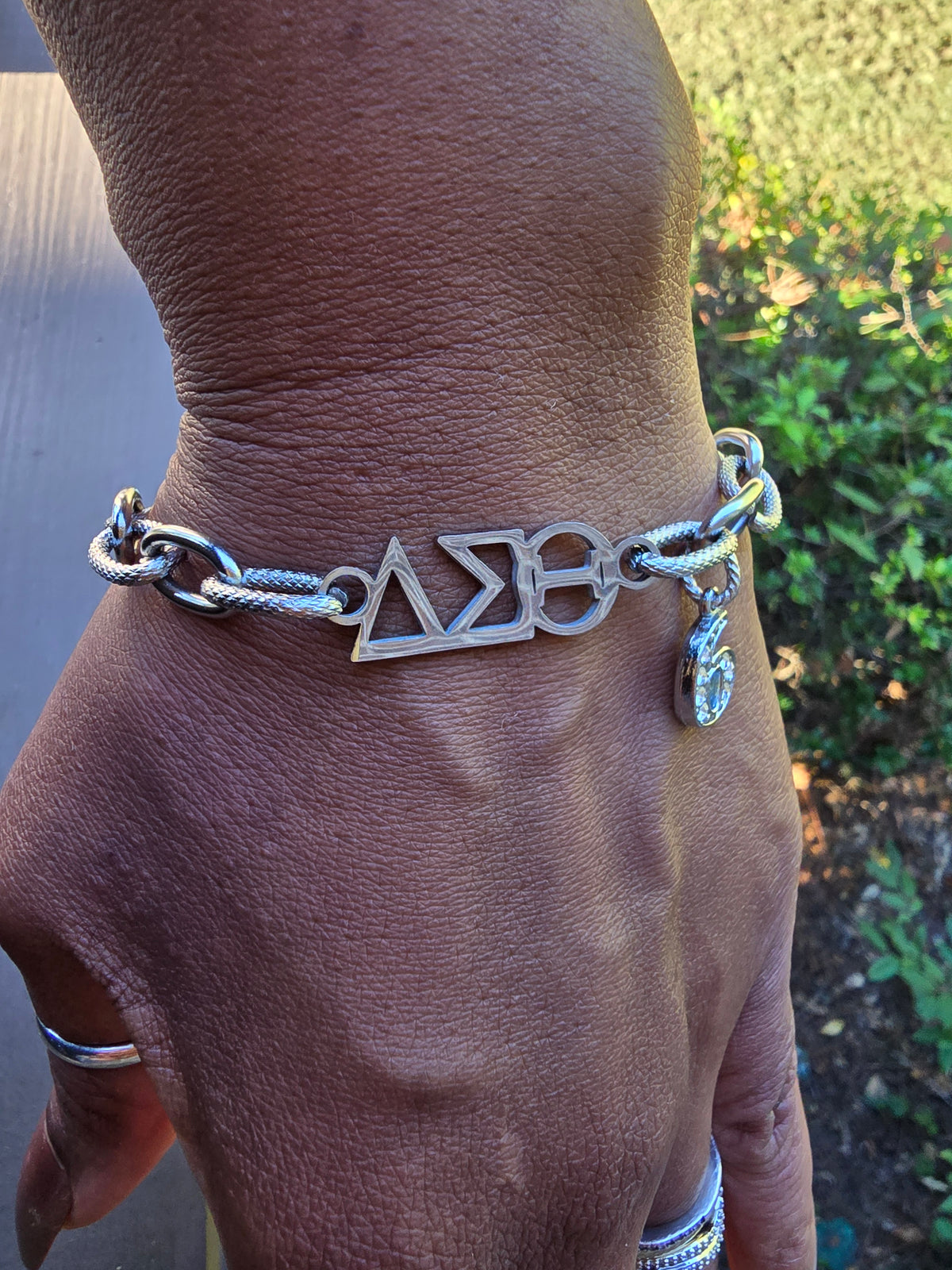 Delta Sigma Theta Greek Letter Chunky Link Sorority Bracelet