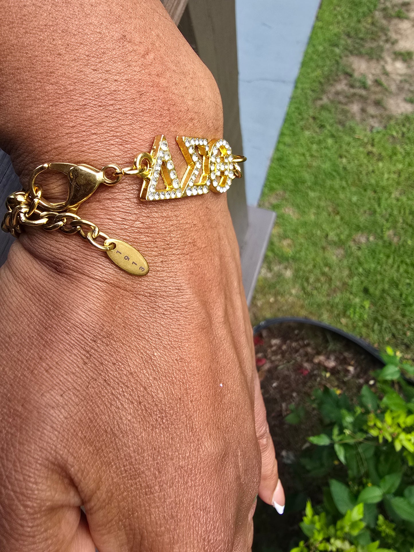 Delta Sigma Theta Greek Letter Chunky Link Sorority Bracelet