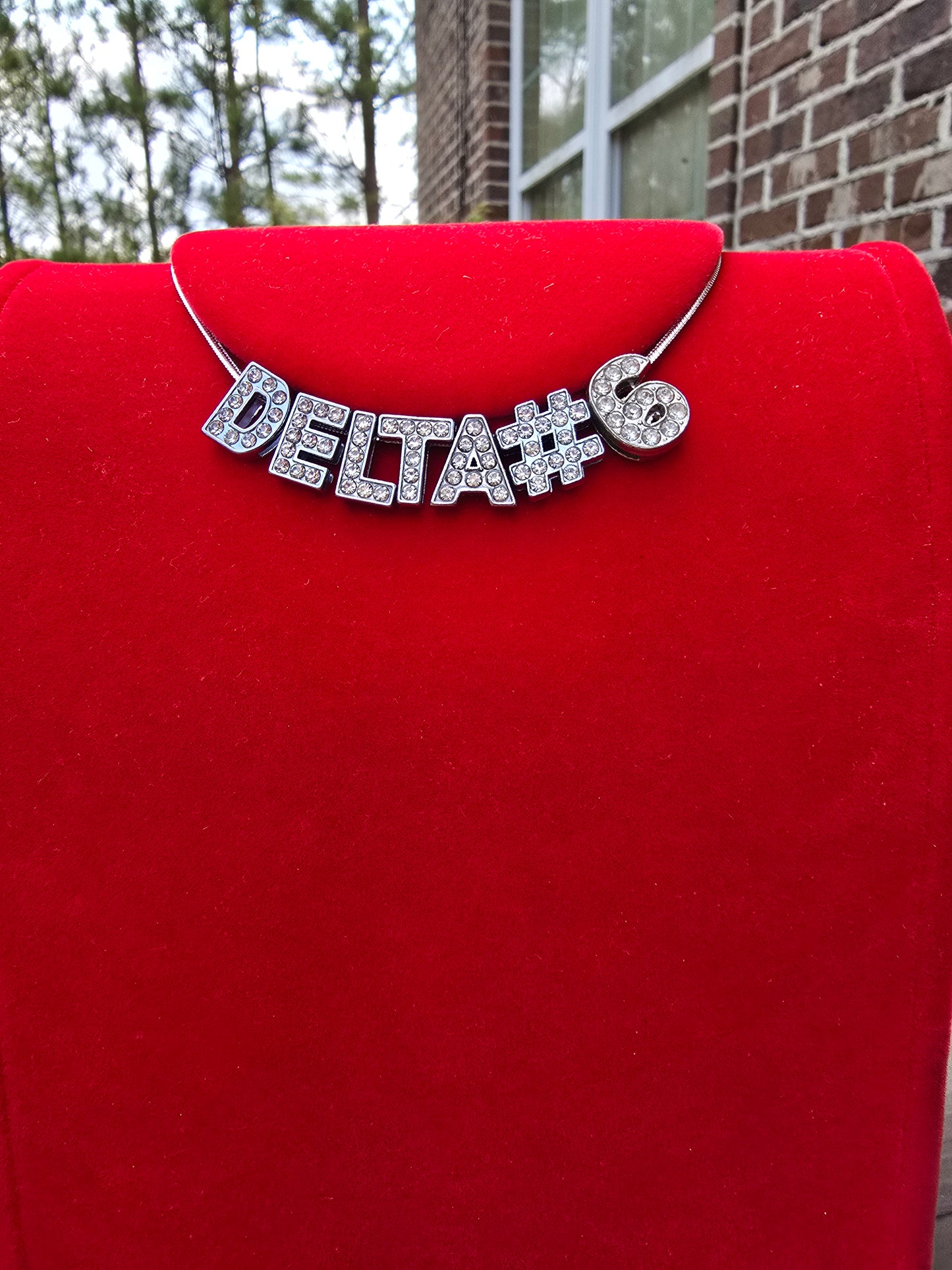 Personalized Delta Sigma Theta Bling Line number necklaces - Line Number Custom Necklace - Delta Line number necklace