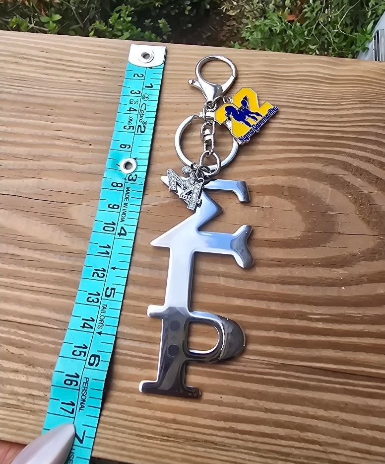 Large Sigma Gamma Rho Handbag Charm/Key Ring - Sigma Gamma Rho Purse Charm - Sorority Charm/Key Ring - SGRho Purse Charm/Key Ring