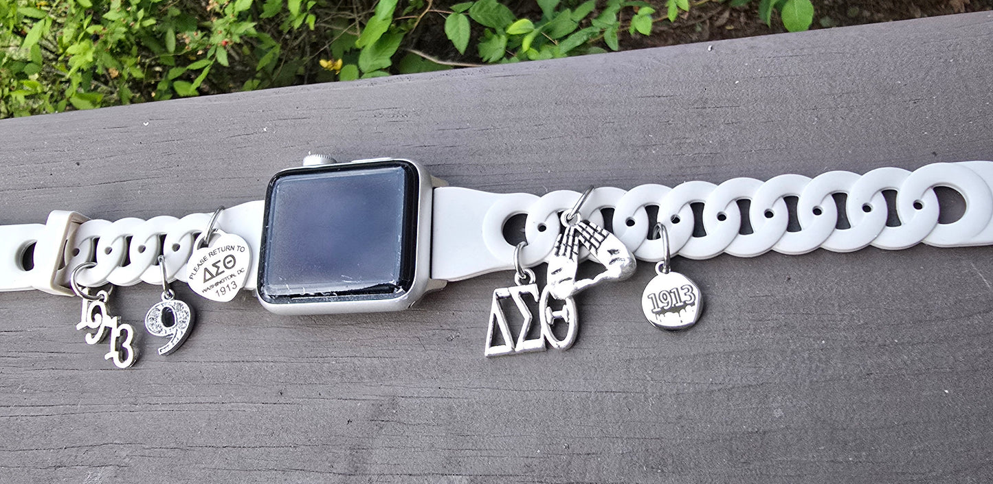 Delta Sigma Theta Silicone Apple Watch Band - Delta Sigma Theta Apple Watch Band- Sorority Watch Band - DST Watch Band - Delta Watch Band