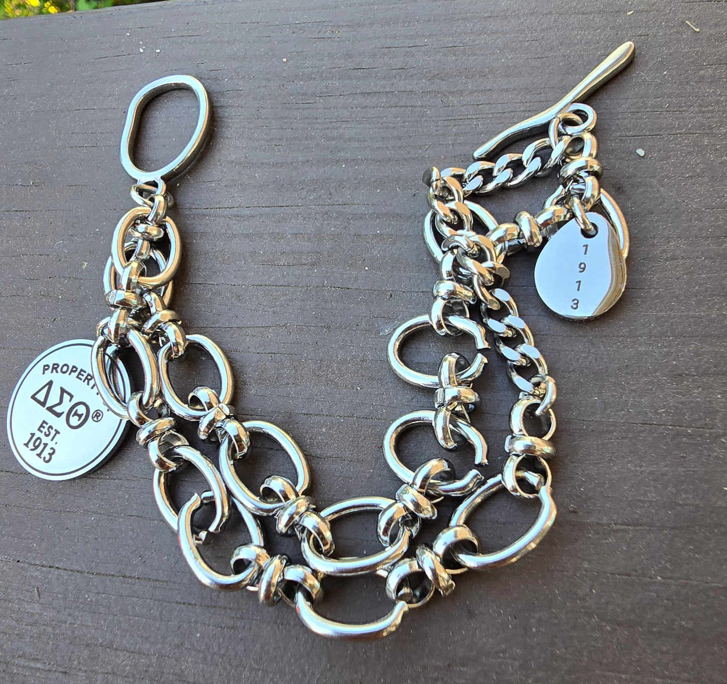 Property of Delta Sigma Theta Sorority Bracelet Available In Gold & Silver