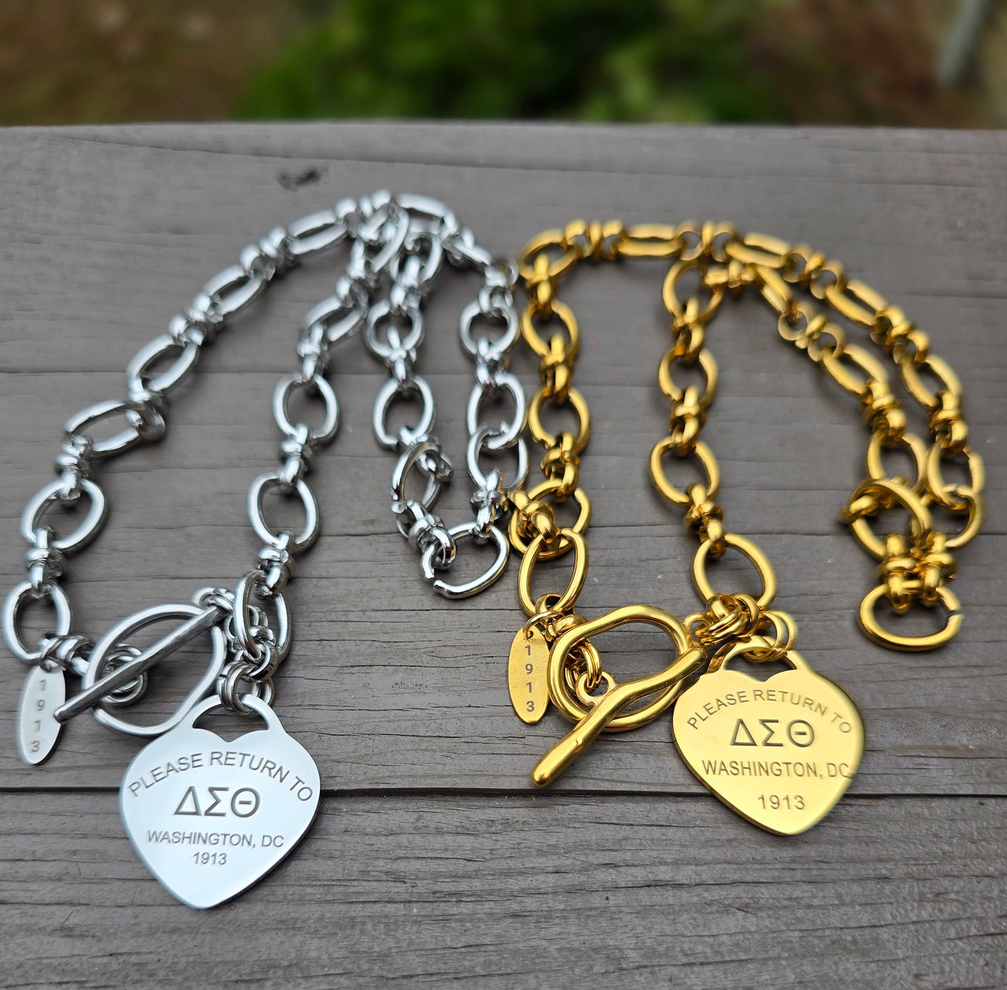 Tiffany Inspired Delta Sigma Theta Sorority Necklaces Available In Gold & Silver