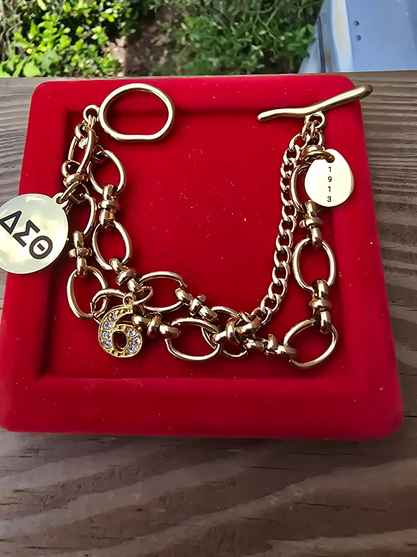 Delta Sigma Theta Sorority Bracelet Available In Gold & Silver