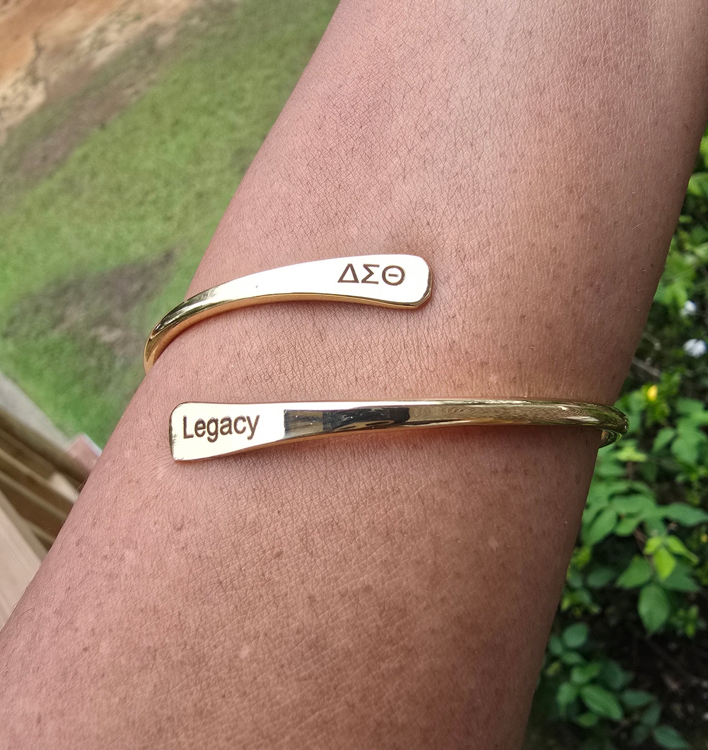 Delta Adjustable Sorority Cuff Bracelet Available In Gold and Silver