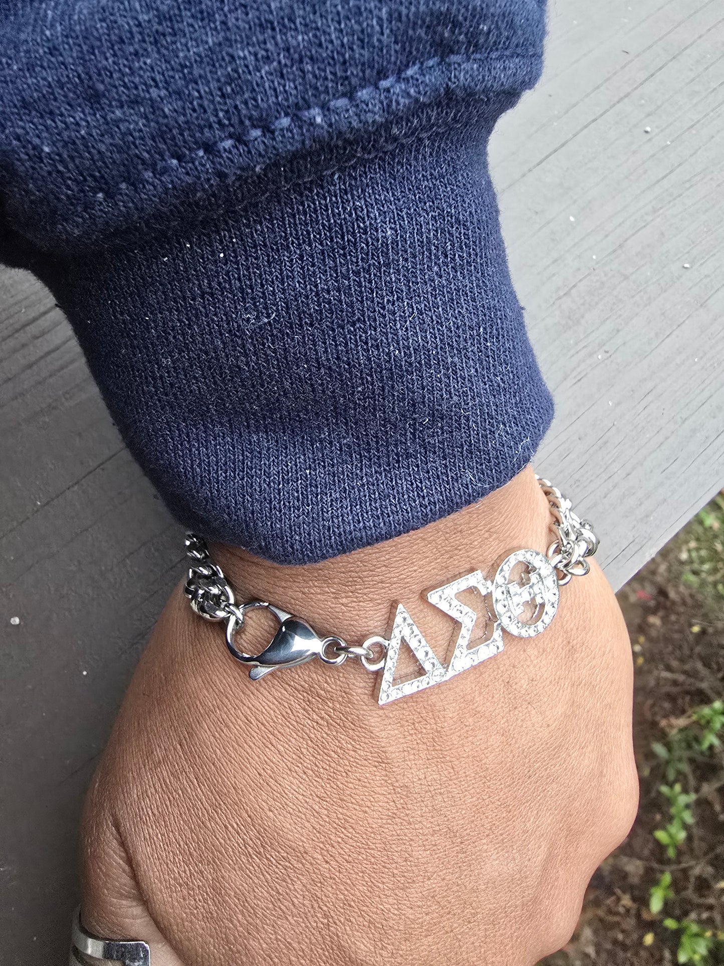 Delta Sigma Theta Greek Letter Chunky Link Sorority Bracelet