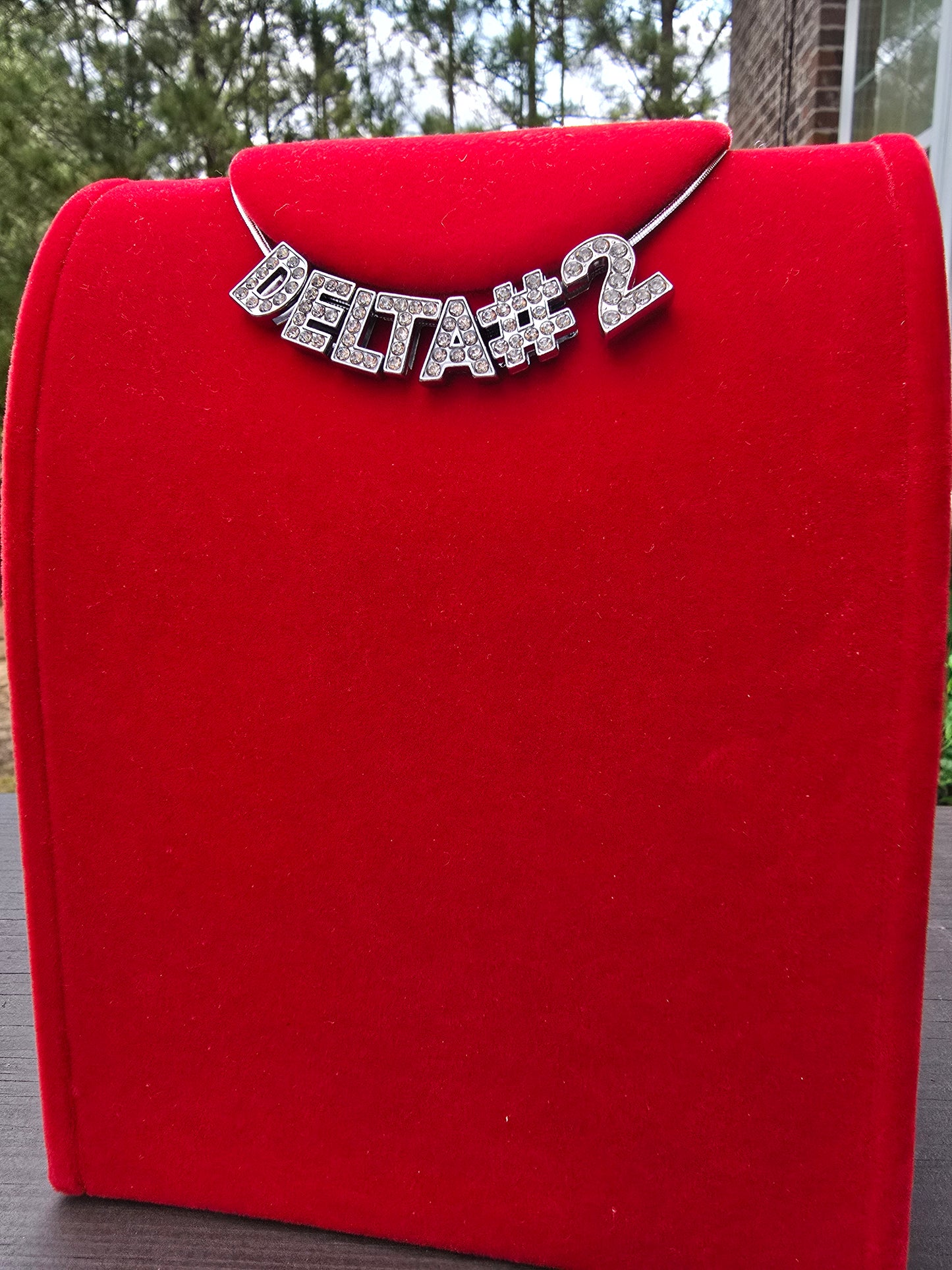 Personalized Delta Sigma Theta Bling Line number necklaces - Line Number Custom Necklace - Delta Line number necklace