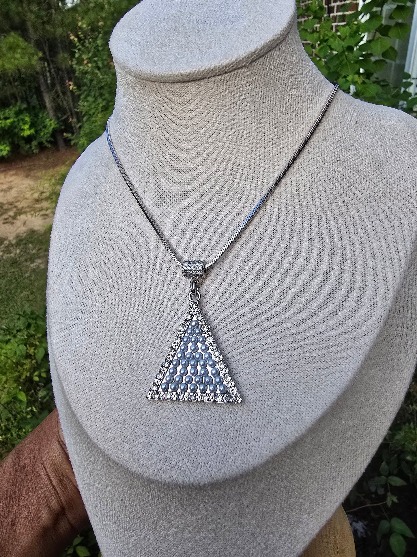 Delta Sigma Theta Sorority Pyramid Necklace