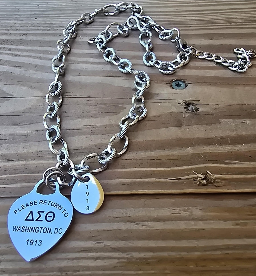 Tiff Inspired Charm Delta Sigma Theta Sorority Chunky Necklace