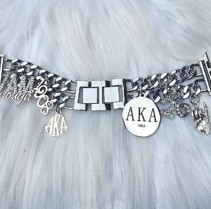 Customize Your Apple Link Watch Band Available In Silver & Gold (select up to 6 charms of your choice)