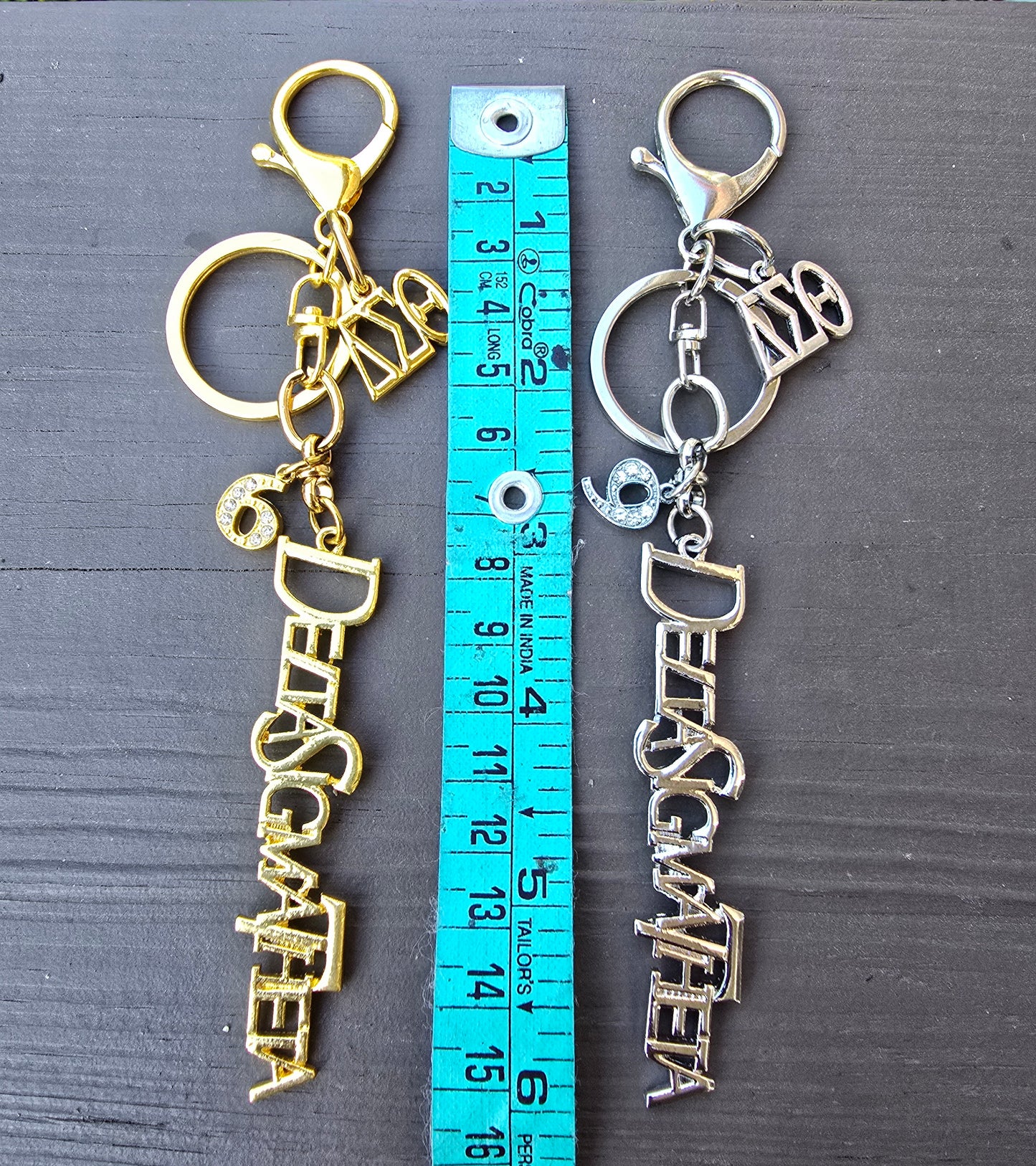 DST Handbag Charm/Key Ring - Gold Delta Sigma Theta Purse Charm - Sorority Charm/Key Ring - DST Purse Charm/Key Ring - Sorority Purse Charm/Key Ring - 1913 Purse Charm/ Key Ring