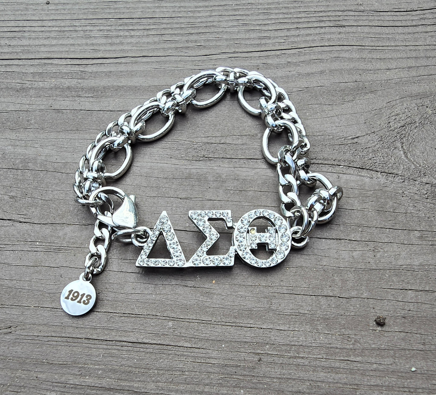 Delta Sigma Theta Greek Letter Chunky Link Sorority Bracelet