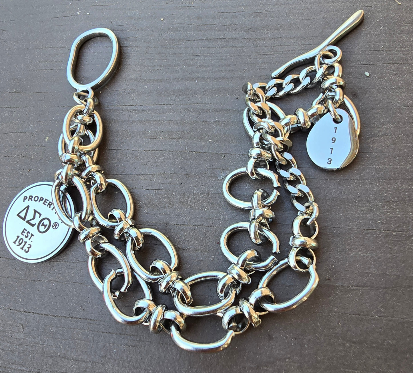 Property of Delta Sigma Theta Sorority Bracelet Available In Gold & Silver
