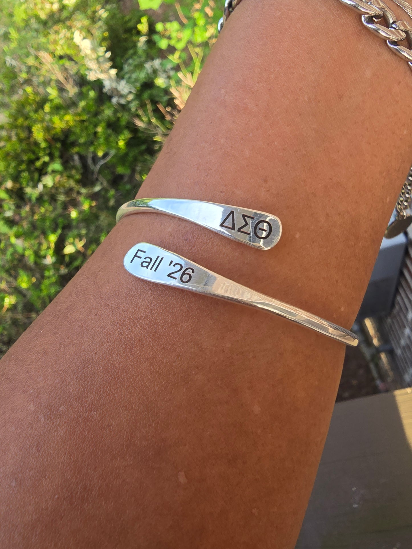 Delta Sigma Theta Fall 2026 Cuff Bracelet Available in Gold and Silver