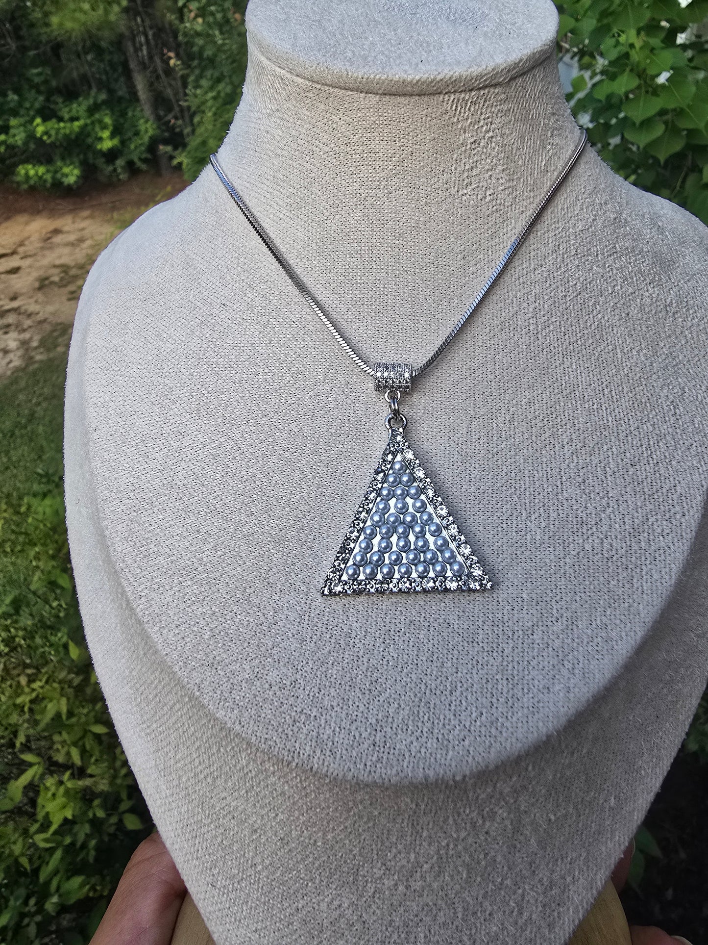 Delta Sigma Theta Sorority Pyramid Necklace