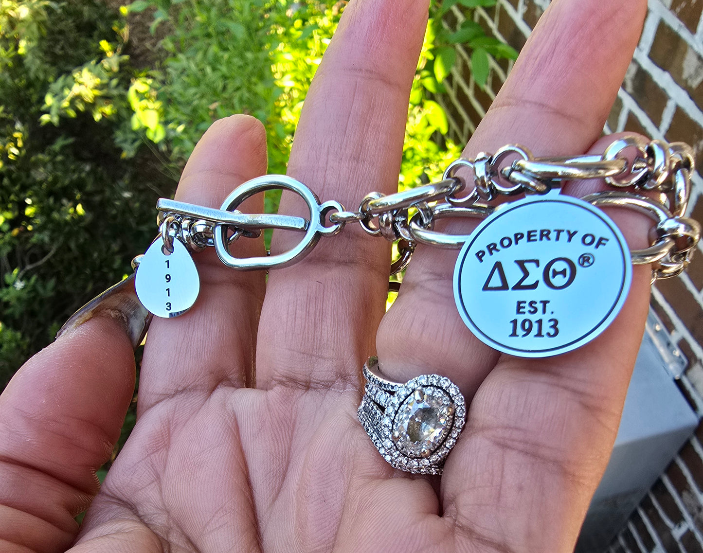 Property of Delta Sigma Theta Sorority Bracelet Available In Gold & Silver