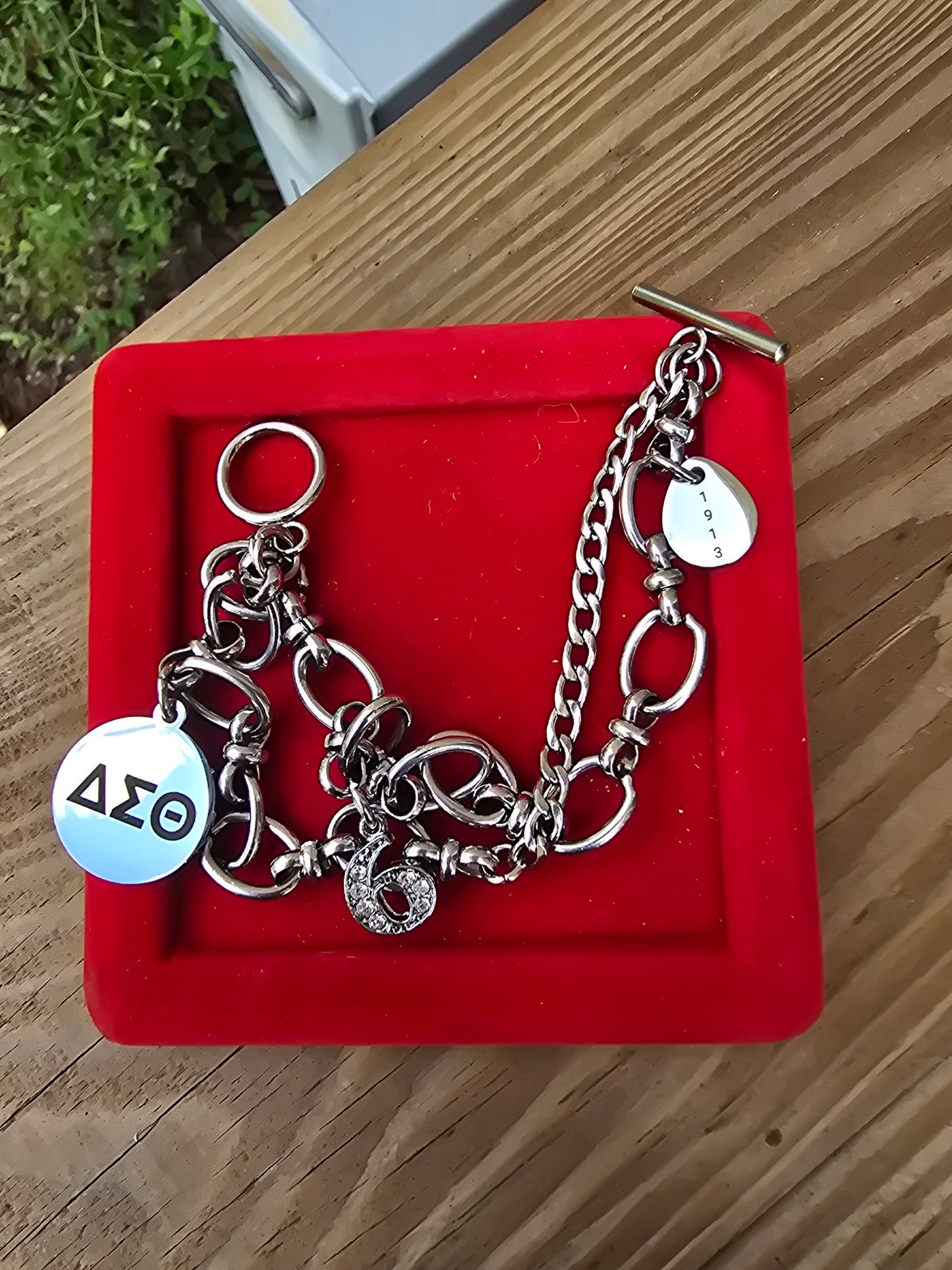 Delta Sigma Theta Sorority Bracelet Available In Gold & Silver