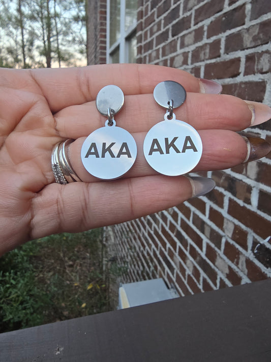 Alpha Kappa Alpha 1908 Dangle Earrings - AKA Earrings - AKA Jewelry - Sorority Jewelry