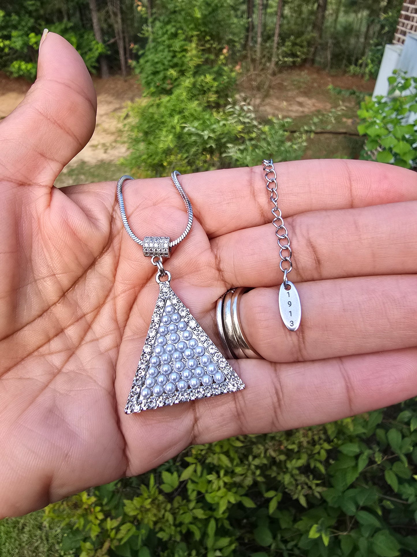 Delta Sigma Theta Sorority Pyramid Necklace