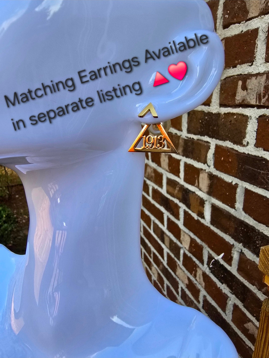 Pyramid 1913 Delta Sigma Theta Sorority Dangling necklaces available in gold & silver