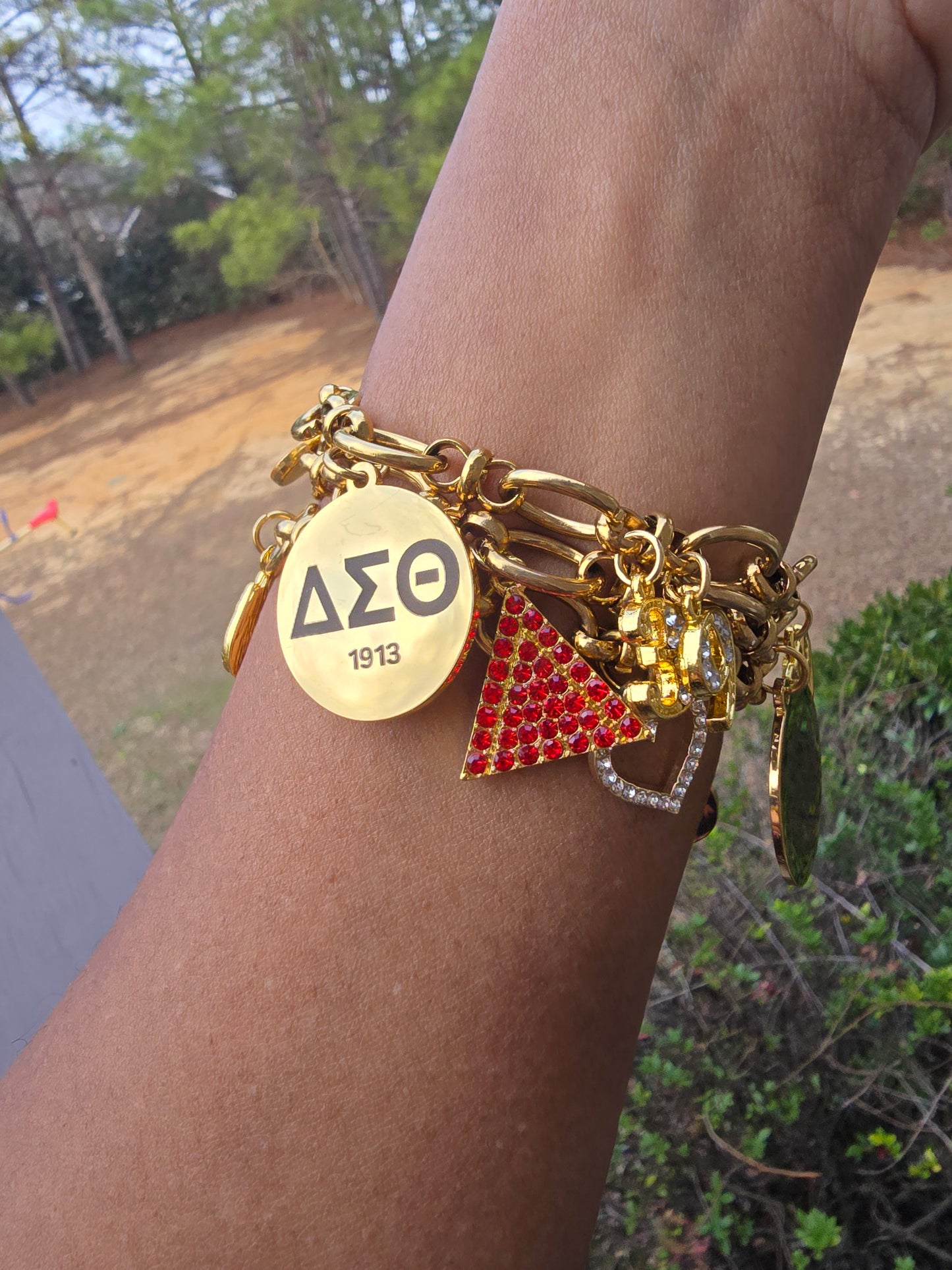 Stainless Steel Link Delta Watch Band - Delta Sigma Theta Watch Band - Sorority Watch Band - DST Watch Band - Delta Apple Watch Band (please message with line number if would like added to design)