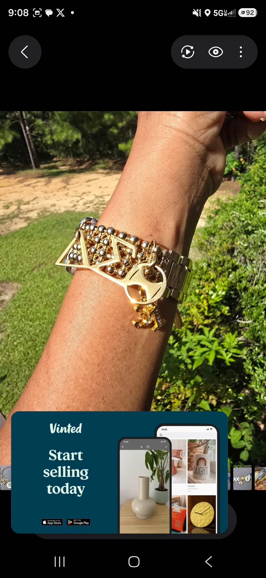 Customize your apple link watch band available in silver & gold (select up to 6 charms of your choice)