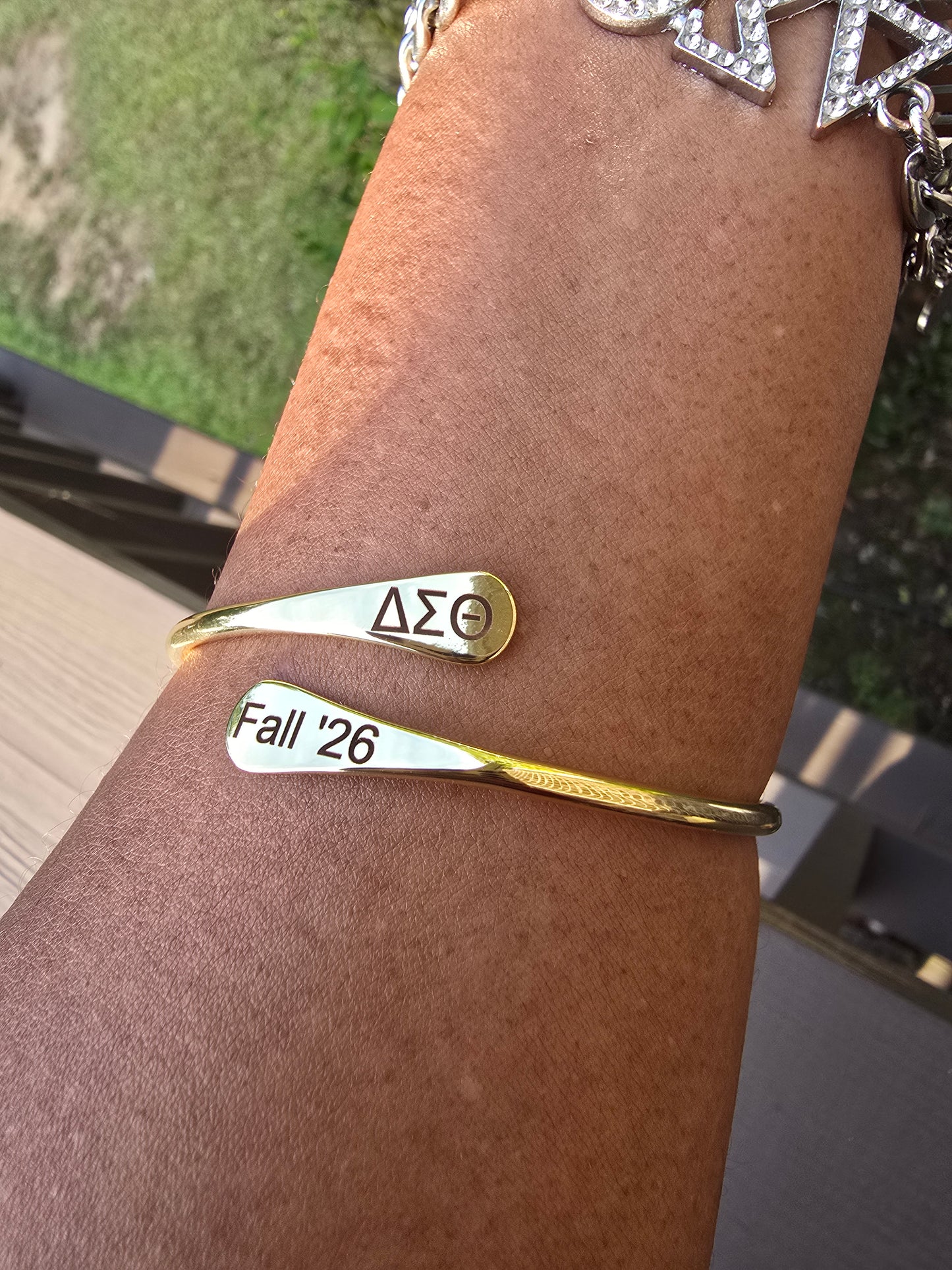 Delta Sigma Theta Fall 2026 Cuff Bracelet Available in Gold and Silver