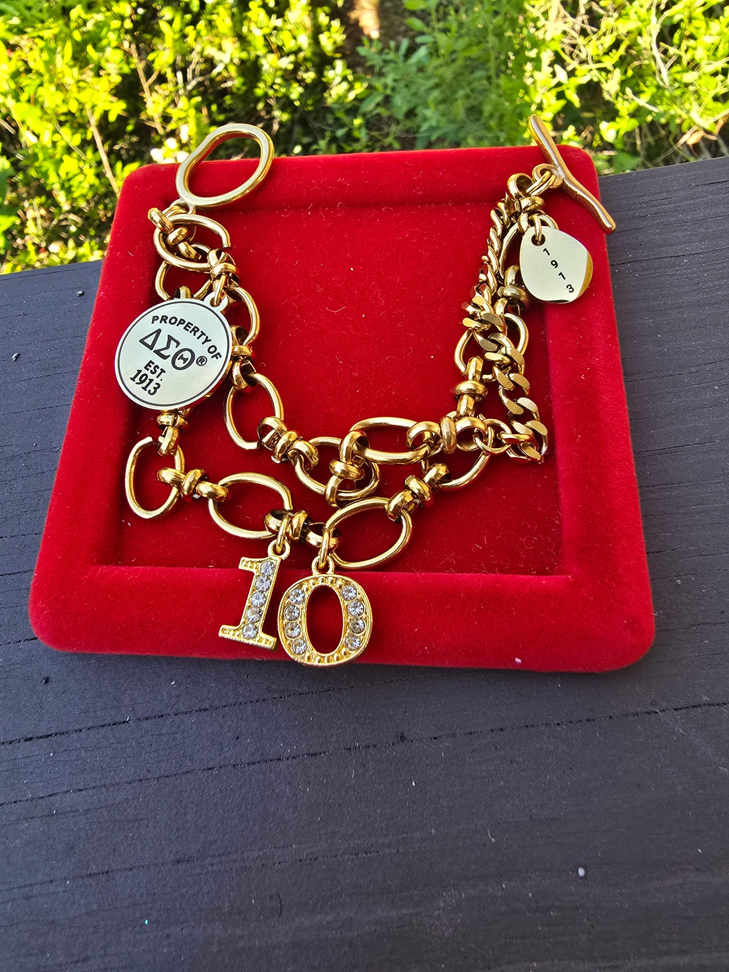 Property of Delta Sigma Theta Sorority Bracelet Available In Gold & Silver