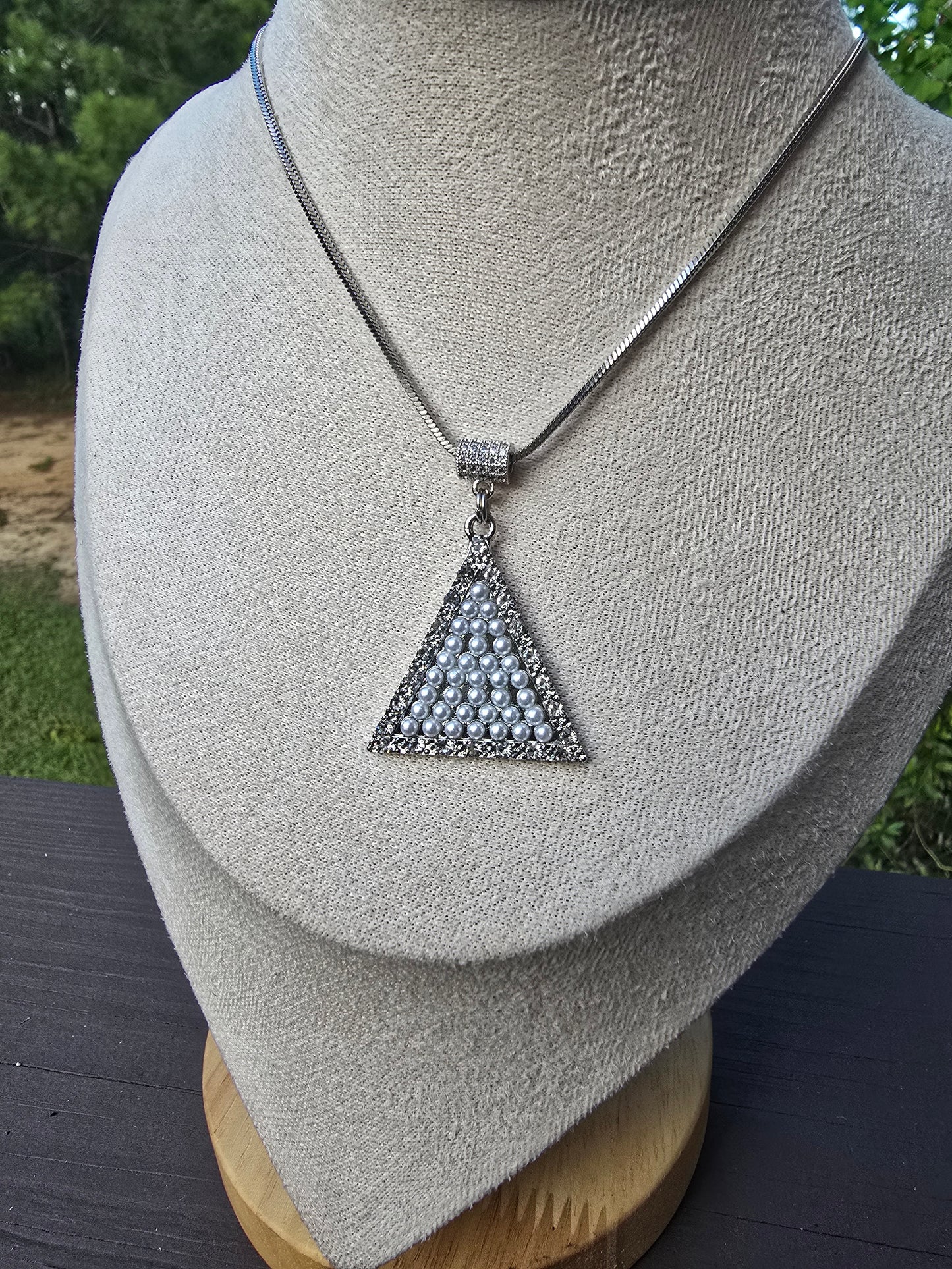 Delta Sigma Theta Sorority Pyramid Necklace