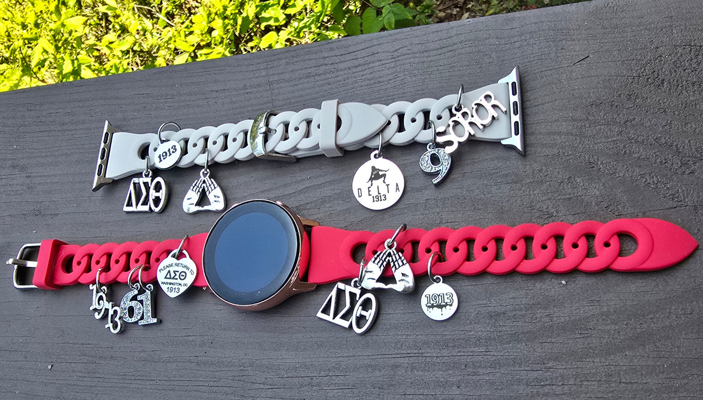 Delta Galaxy 20mm Silicone Watch Band - Delta Sigma Theta Watch Band- Sorority Watch Band - DST Watch Band - Delta Watch Band - Sorority Watch Band
