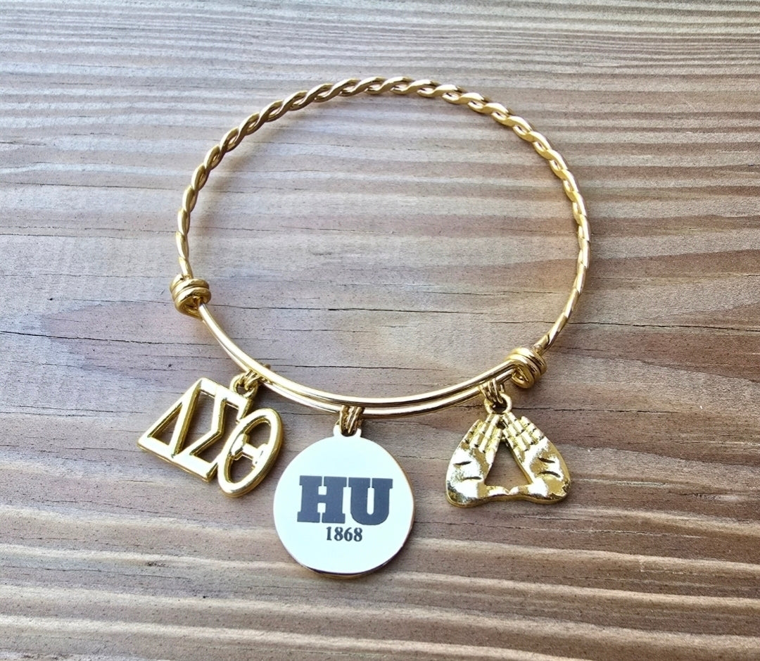 Hampton University Delta Bracelet - HBCU - Delta Sigma Theta Bracelet - Sorority Bracelet - DST University bracelet - Sorority Jewelry - HU 1868