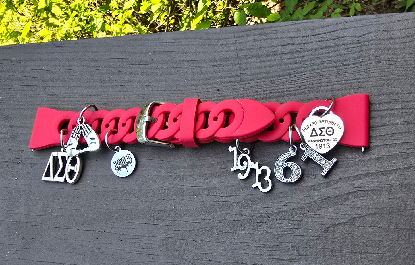 Delta Sigma Theta Silicone Apple Watch Band - Delta Sigma Theta Apple Watch Band- Sorority Watch Band - DST Watch Band - Delta Watch Band