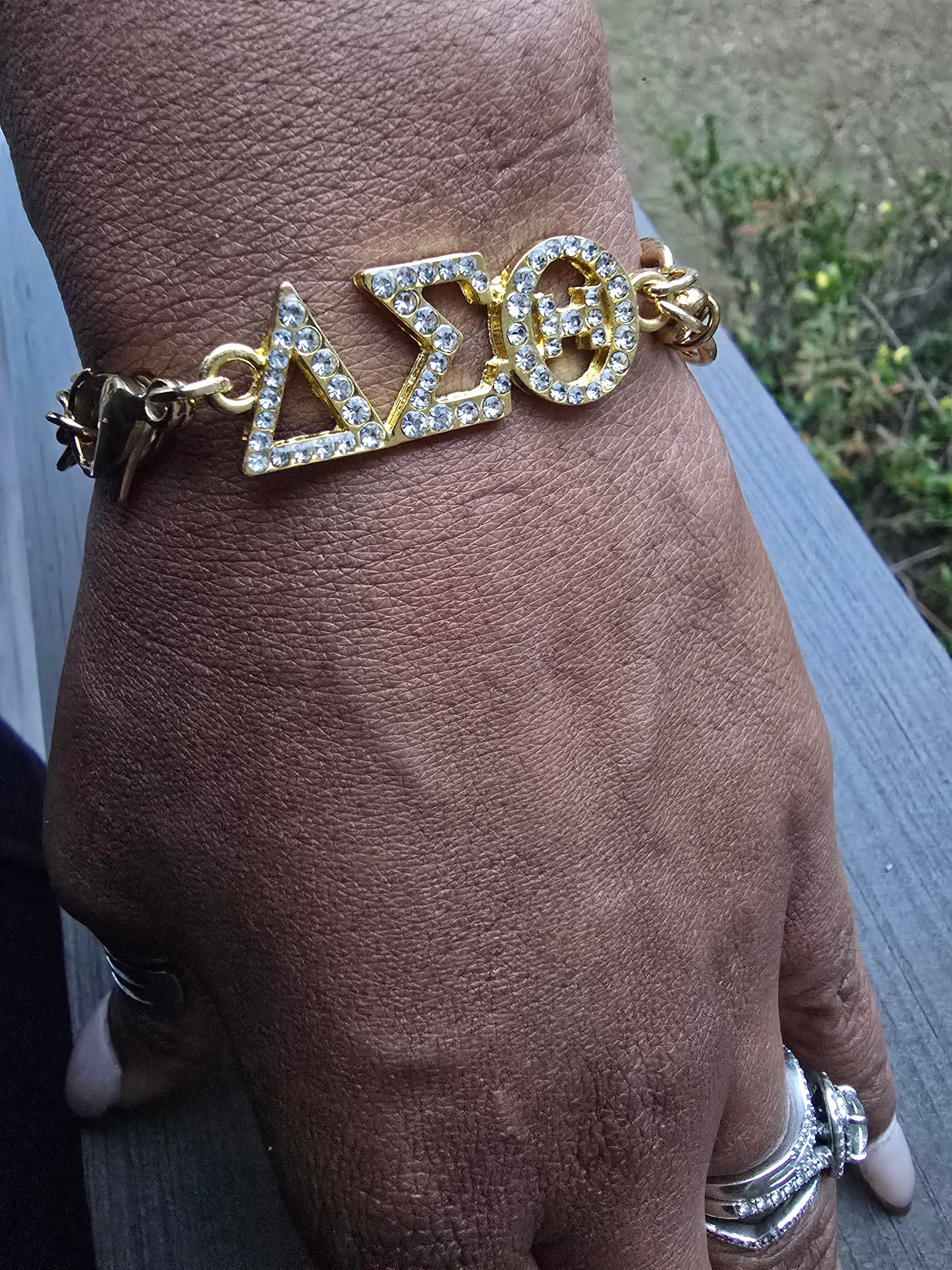Delta Sigma Theta Greek Letter Chunky Link Sorority Bracelet