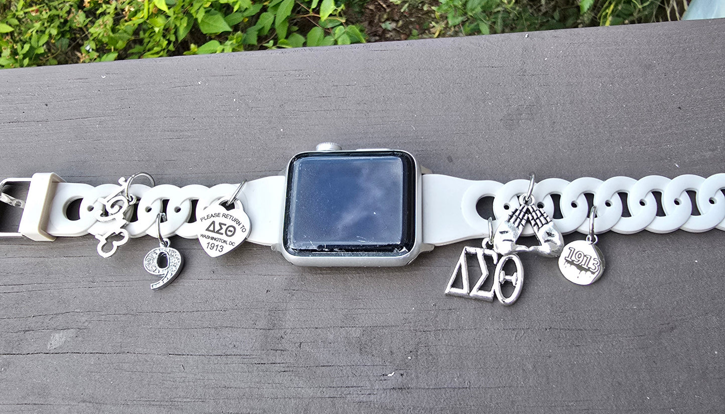 Delta Sigma Theta Silicone Apple Watch Band - Delta Sigma Theta Apple Watch Band- Sorority Watch Band - DST Watch Band - Delta Watch Band