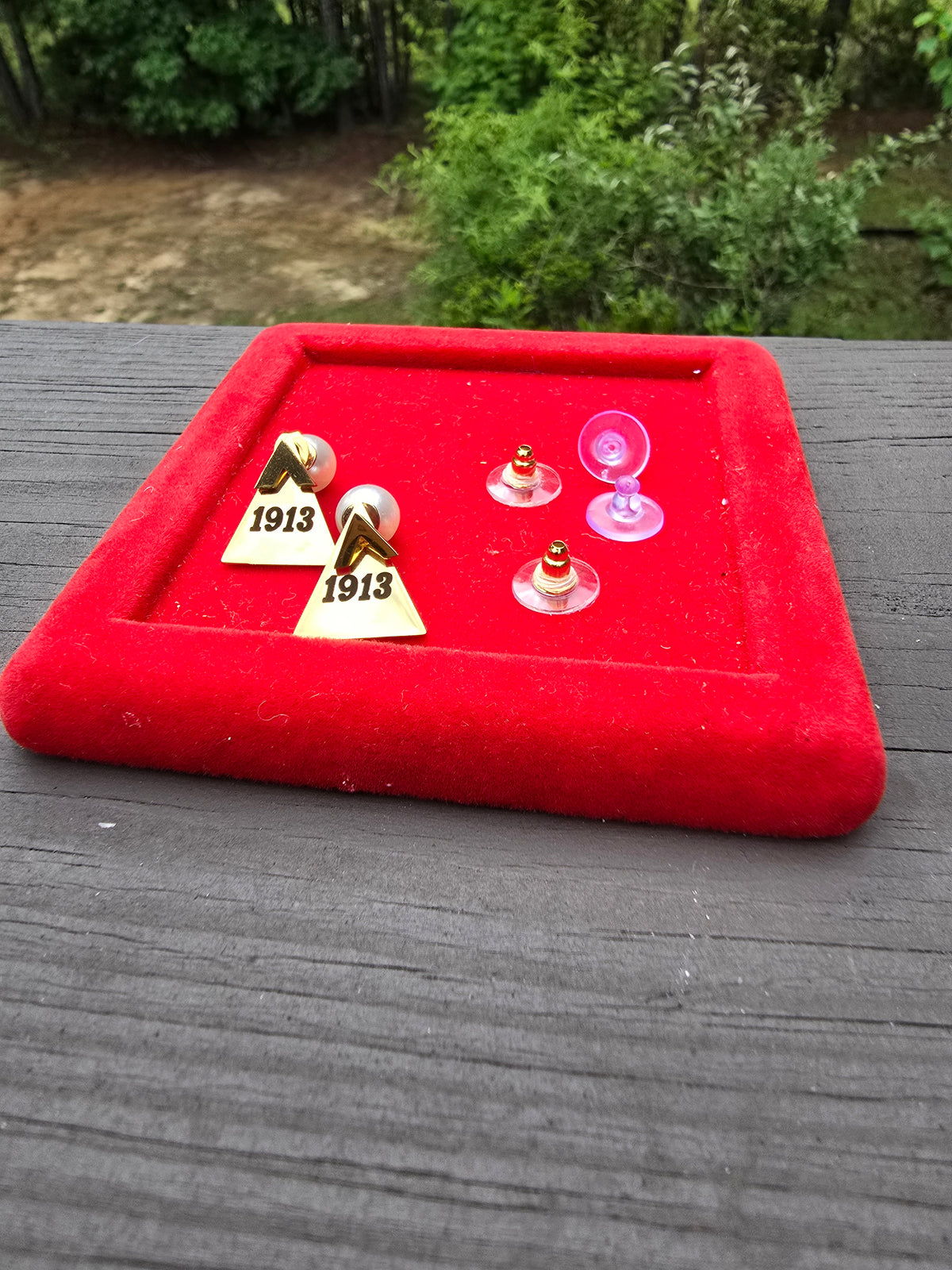 Delta Sigma Theta Sorority 1913 earrings available in silver and gold