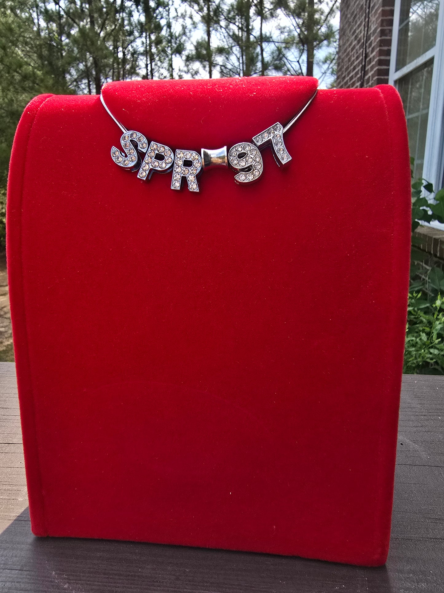 Personalized Spring Bling crossing sorority necklaces - SPR Custom Necklace - SPR Line Necklace