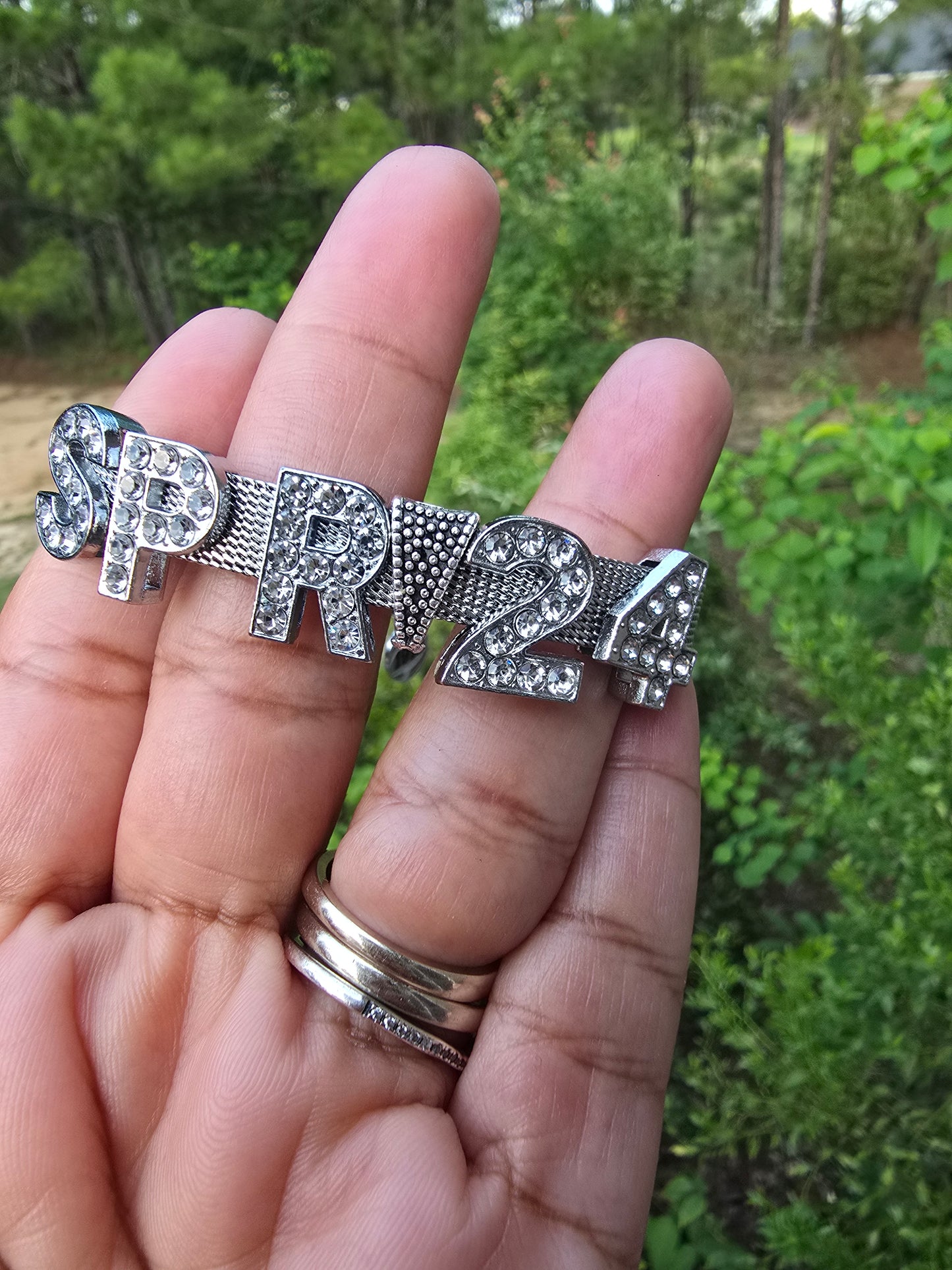 Personalized Spring Bling crossing sorority bracelet - SPR Custom Bracelet - SPR Line Bracelet
