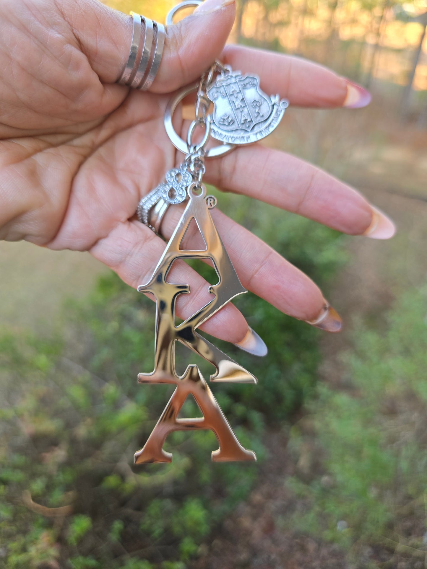 Large AKA Handbag Charm/Key Ring -  AKA Purse Charm - Sorority Charm/Key Ring - AKA Purse Charm/Key Ring