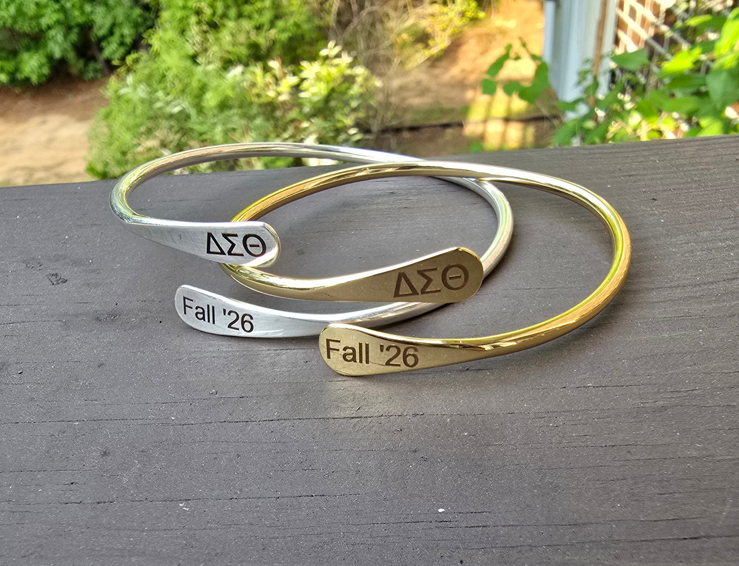 Delta Sigma Theta Fall 2026 Cuff Bracelet Available in Gold and Silver