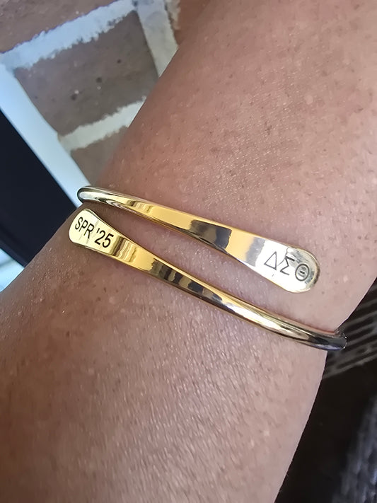 Delta Sigma Theta Spring 2025 Adjustable Cuff Bracelet - HBCU Bracelet Delta Sigma Theta Bracelet - DST - Spring 2025 - Sorority Jewelry