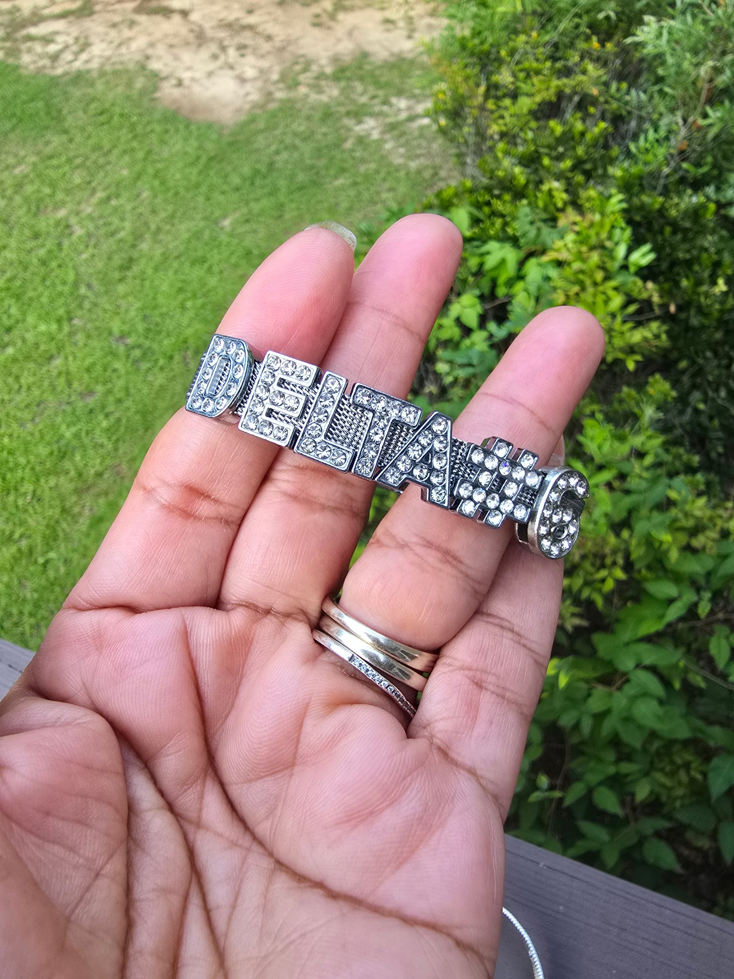 Personalized Delta Sigma Theta Bling Line number Bracelet - Line Number Custom Bracelet - Delta Line number Bracelet