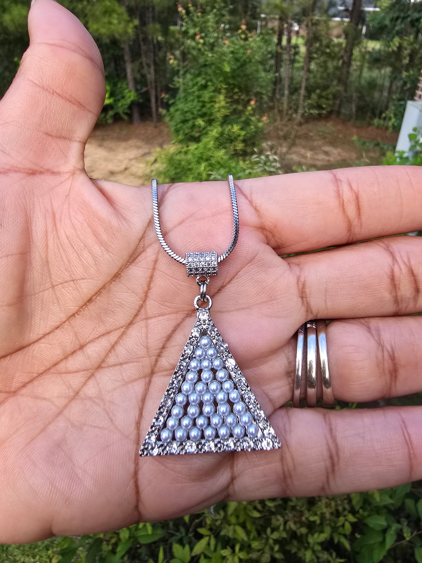 Delta Sigma Theta Sorority Pyramid Necklace